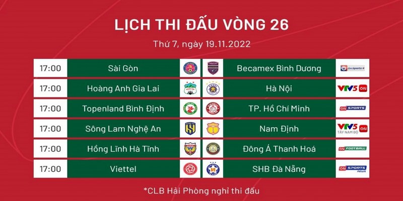 Lịch bóng đá